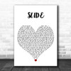 Chase Atlantic SLIDE White Heart Decorative Wall Art Gift Song Lyric Print