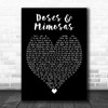 Cherub Doses & Mimosas Black Heart Decorative Wall Art Gift Song Lyric Print