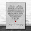 Cherub Doses & Mimosas Grey Heart Decorative Wall Art Gift Song Lyric Print