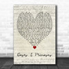 Cherub Doses & Mimosas Script Heart Decorative Wall Art Gift Song Lyric Print