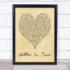 Better In Time Leona Lewis Vintage Heart Song Lyric Music Wall Art Print