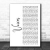 Chris Young Voices White Script Decorative Wall Art Gift Song Lyric Print