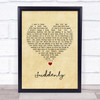 Billy Ocean Suddenly Vintage Heart Song Lyric Music Wall Art Print