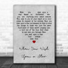 Cliff Edwards When You Wish Upon a Star Grey Heart Decorative Wall Art Gift Song Lyric Print