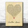 Coby Grant Winter Bear Vintage Heart Decorative Wall Art Gift Song Lyric Print