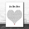 Cody Simpson La Da Dee White Heart Decorative Wall Art Gift Song Lyric Print