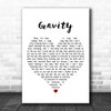 Coldplay Gravity White Heart Decorative Wall Art Gift Song Lyric Print