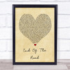 Boyz II Men End Of The Road Vintage Heart Song Lyric Music Wall Art Print