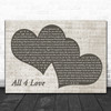 Color Me Badd All 4 Love Landscape Music Script Two Hearts Decorative Gift Song Lyric Print