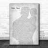 Copeland Take Care Father & Baby Grey Decorative Wall Art Gift Song Lyric Print