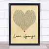 Buju Banton Love Sponge Vintage Heart Song Lyric Music Wall Art Print