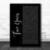 David Bowie Five Years Black Script Decorative Wall Art Gift Song Lyric Print