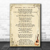 David Bowie Rock n Roll with Me Vintage Guitar Decorative Wall Art Gift Song Lyric Print
