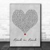 Dire Straights Hand in Hand Grey Heart Decorative Wall Art Gift Song Lyric Print