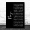 Disturbed Prayer Black Script Decorative Wall Art Gift Song Lyric Print