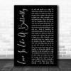 Dolly Parton Love Is Like A Butterfly Black Script Decorative Wall Art Gift Song Lyric Print