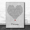 DPR IAN Nerves Grey Heart Decorative Wall Art Gift Song Lyric Print