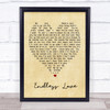Endless Love Luther Vandross Vintage Heart Song Lyric Music Wall Art Print