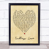 Endless Love Luther Vandross Vintage Heart Song Lyric Music Wall Art Print