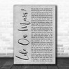 Elton John Tiny Dancer Grey Rustic Script Decorative Wall Art Gift Song Lyric Print