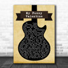 Elvis Costello My Funny Valentine Black Guitar Decorative Wall Art Gift Song Lyric Print