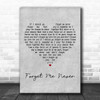 Elvis Presley Forget Me Never Grey Heart Decorative Wall Art Gift Song Lyric Print