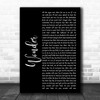 Embrace Wonder Black Script Decorative Wall Art Gift Song Lyric Print