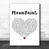 Emeli Sandé Mountains White Heart Decorative Wall Art Gift Song Lyric Print