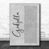 Eminem Godzilla Grey Rustic Script Decorative Wall Art Gift Song Lyric Print