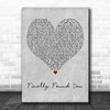 Enrique Iglesias Finally Found You Grey Heart Decorative Wall Art Gift Song Lyric Print