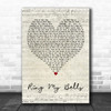 Enrique Iglesias Ring My Bells Script Heart Decorative Wall Art Gift Song Lyric Print