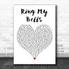 Enrique Iglesias Ring My Bells White Heart Decorative Wall Art Gift Song Lyric Print
