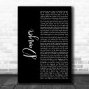 Erykah Badu Danger Black Script Decorative Wall Art Gift Song Lyric Print