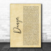 Erykah Badu Danger Rustic Script Decorative Wall Art Gift Song Lyric Print