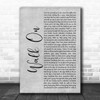 Escape The Fate Walk On Grey Rustic Script Decorative Wall Art Gift Song Lyric Print