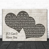 Etta James If I Can't Have You Landscape Music Script Two Hearts Wall Art Gift Song Lyric Print
