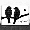 Eva Cassidy Songbird Lovebirds Black & White Decorative Wall Art Gift Song Lyric Print