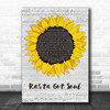 Fantan Mojah Rasta Got Soul Grey Script Sunflower Decorative Wall Art Gift Song Lyric Print