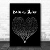 Five Star Rain or Shine Black Heart Decorative Wall Art Gift Song Lyric Print