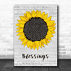 Florida Georgia Line Blessings Grey Script Sunflower Decorative Wall Art Gift Song Lyric Print