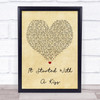 Hot Chocolate It Started With A Kiss Vintage Heart Song Lyric Music Wall Art Print