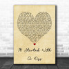 Hot Chocolate It Started With A Kiss Vintage Heart Song Lyric Music Wall Art Print