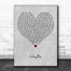 Foster The People Waste Grey Heart Decorative Wall Art Gift Song Lyric Print