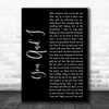 Foy Vance You And I Black Script Decorative Wall Art Gift Song Lyric Print