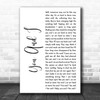 Foy Vance You And I White Script Decorative Wall Art Gift Song Lyric Print