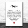 Garbage Milk White Heart Decorative Wall Art Gift Song Lyric Print