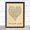 Joe Smooth Promised Land Vintage Heart Song Lyric Music Wall Art Print