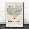 Gerry Cinnamon Discoland Script Heart Decorative Wall Art Gift Song Lyric Print