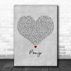Ginuwine Pony Grey Heart Decorative Wall Art Gift Song Lyric Print