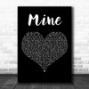 Glee Cast Mine Black Heart Decorative Wall Art Gift Song Lyric Print